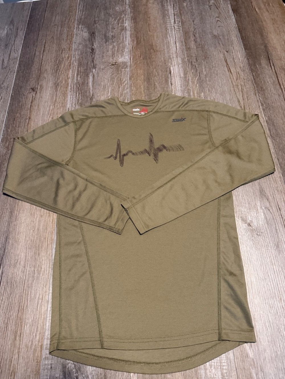 Men's Swix Olive Green Long-Sleeve Performance Shirt